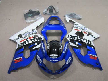 01-03 Blue White Motul Suzuki GSXR 600 Motorcycle Fairing