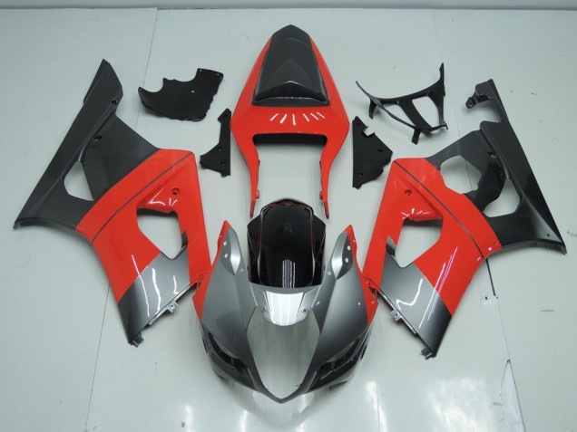 03-04 Red and Grey Suzuki GSXR 1000 Motorcycle Fairings