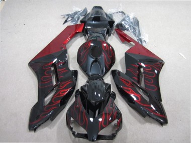 04-05 Black Red Flame Honda CBR1000RR Motorcycle Fairing