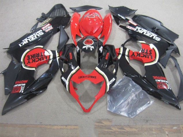 05-06 Black Lucky Strike Red Motul Suzuki GSXR 1000 Motorcycle Fairings