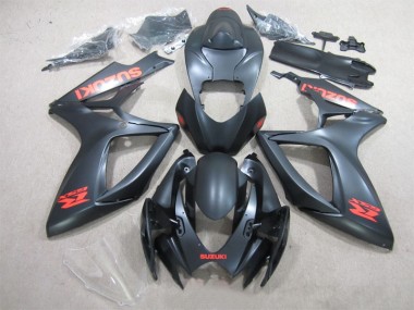 06-07 Black Red Decal Suzuki GSXR 600 Motorcycle Fairings