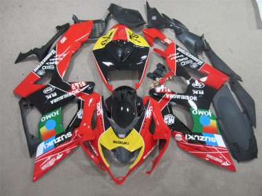 06-07 Black Red Yellow Jomo Suzuki GSXR 600 Motorcycle Fairings