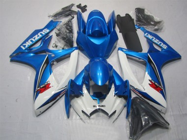 06-07 Blue White Suzuki GSXR 600 Motorcycle Fairings