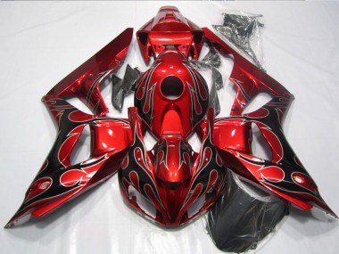 06-07 Red Black Flame Honda CBR1000RR Motorcycle Fairings