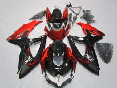 07-08 Black Red Suzuki GSXR 1000 Motorcycle Fairing