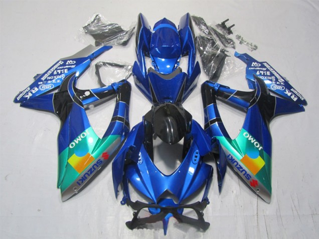 07-08 Blue Black Green Jomo Suzuki GSXR 1000 Motorcycle Fairings