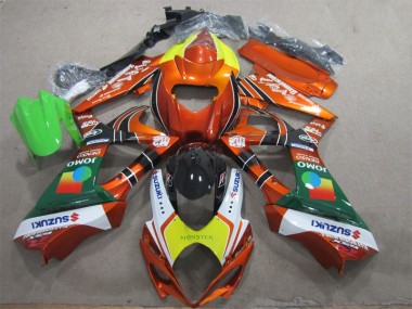 07-08 Orange Yellow Monster Suzuki GSXR 1000 Motorcycle Fairings