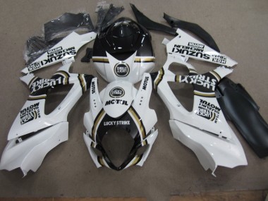 07-08 White Lucky Strike Black Motul Suzuki GSXR 1000 Motorcycle Fairings