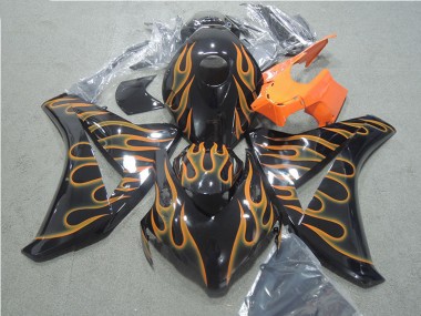 08-11 Black Orange Flame Honda CBR1000RR Motorcycle Fairings