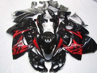 08-19 Black Red Suzuki GSXR 1300 Hayabusa Motorcycle Bodywork