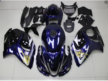 08-19 Blue Gold Suzuki GSXR 1300 Hayabusa Motorcycle Fairings