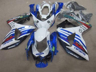 09-16 White Blue Samsung Suzuki GSXR 1000 Motorcycle Fairings