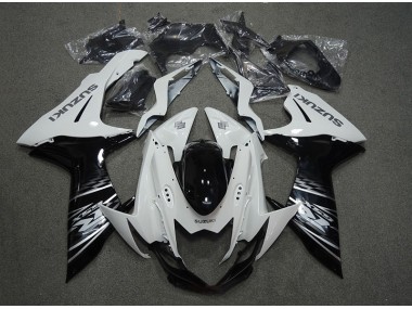 11-21 White Black Suzuki GSXR 750 Motorcycle Fairing