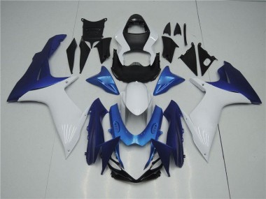 11-21 White Blue Suzuki GSXR 600/750 Motorcycle Fairings